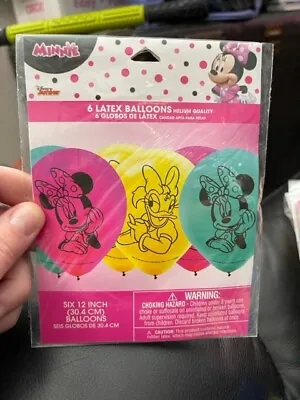 (6ct) Disney Minnie Mouse Birthday Latex Balloons Party Supplies 12  New!!! • $4