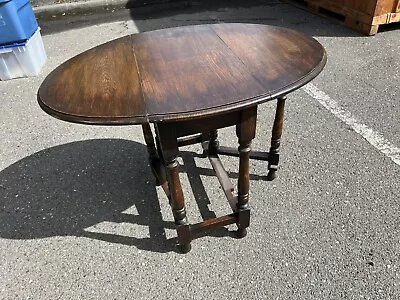 Antique (English?) Oak Oval Gateleg Table • $675