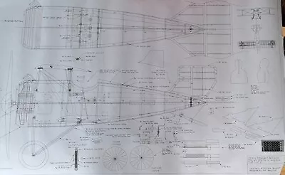 1/8th Scale RC 41  Span Siemens Schuckert D.III WW1 Fighter 3x Sheet Plan Set • £4