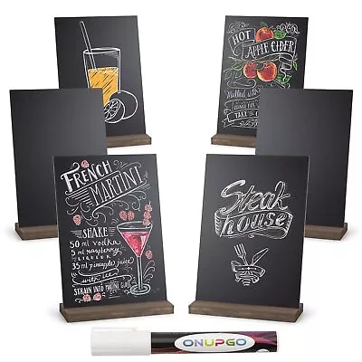 ONUPGO Mini Chalkboard Signs Double Side 6 X 9 Inch Vintage Wooden Tabletop ... • $30.79