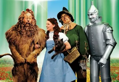 Wizard Of Oz Cast 1939 Film Dorothy Tin Man Lion Scarecrow Old Photo 5  X 7   • $9.50