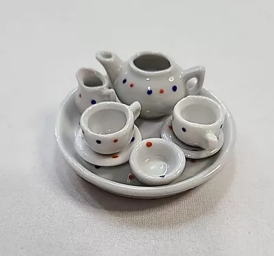 Antique Porcelain German Childs Dolls Miniature Tea Set For Two • $14.88