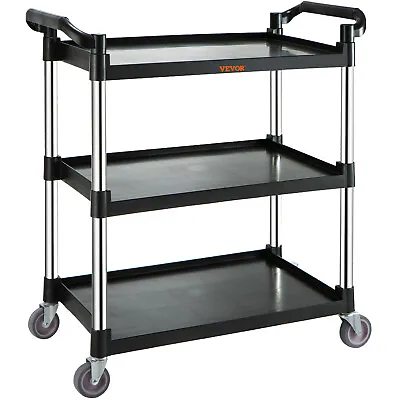 VEVOR Utility Service Cart With Wheels 3-Tier Food Service Cart 154lbs Capacity • $55.99