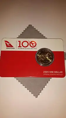 2020 Unc $1 Celebrating 100 Years Of Qantas Centenary Coin On Card • $36