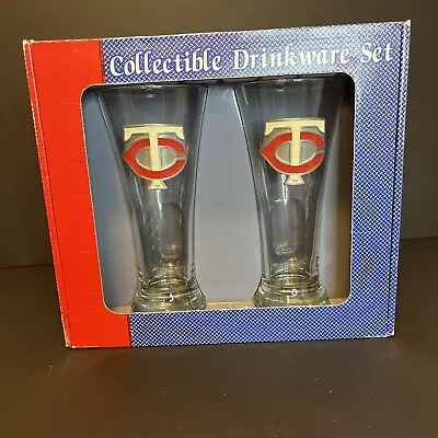 Minnesota Twins Collectible Drinkware Officially Licensed Gift Set 2 Glasses Set • $18