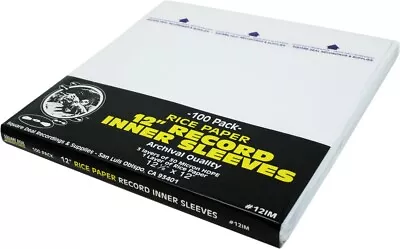 (100) 12  RICE PAPER Insert Plastic Record Inner Sleeves Vinyl ARCHIVAL #12IM • $36.99