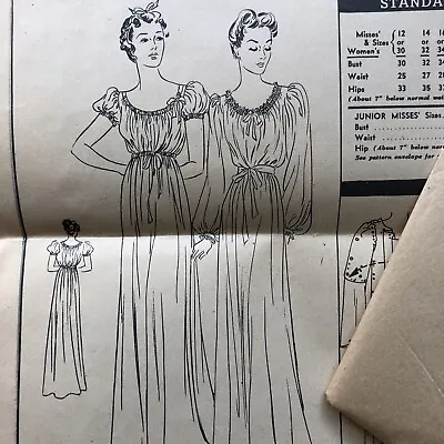 Vintage VOGUE 1941 Pattern #8997 Nightgowns Size Small #13 • $13