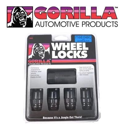 Gorilla Wheel Locks Lug Nuts Black 1/2-20 RH Thread Bulge Acorn 1/2  71681NBC • $25