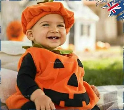 Kids  Cosplay Costume Halloween PumpkinToddler Fancy Dress Party Baby Outfit Set • $16.14