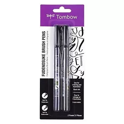 $18.89 • Buy Tombow Fudenosuke Brush Pen 2 Pens Set | FREE SHIPPING AU