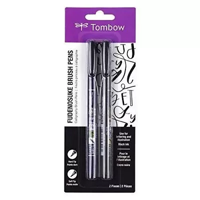 Tombow Fudenosuke Brush Pen 2 Pens Set | FREE SHIPPING AU • $18.89