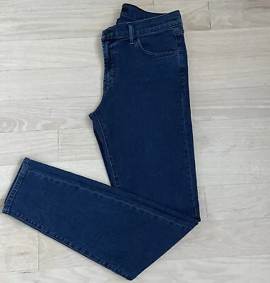 J Brand Mid Rise Super Skinny Leg 620 Jeans Sz 29 Dark Blue Striped Patern NWT • $78.99