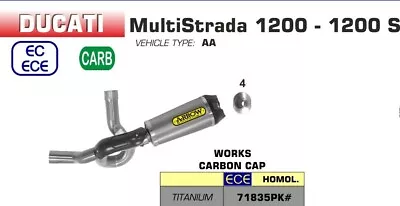 71835PK - Exhaust Arrow Works Titanium   Ducati Multistrada '15-17 • $900