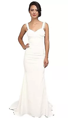 Nicole Miller Wedding Dress Alexis Low Back Bridal Gown. Size 8 • $389