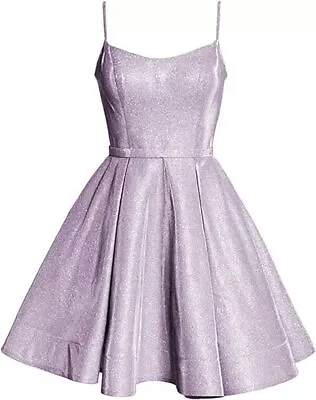 King Noiva Women's Strap Glitter Dresses Short Backless Prom Party ( Lilac ) • $14.69