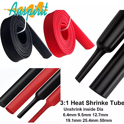 Adhesive Lined Heat Shrink Tube Wrap Electric Cable Insulation Industrial Repair • $5.57