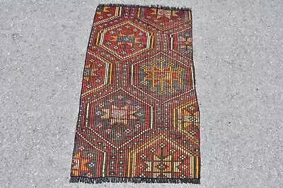 Turkish Rug 2.2x3.8 Ft Small Rugs Moroccan Rug Kilim Kitchen Rug Boho Rugs • $56.88