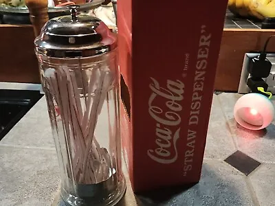 Vintage Coca Cola Straw Dispenser 1992 Original Box • $20
