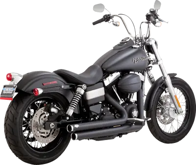 Vance & Hines Big Shots Staggered Black Exhaust System For 2006-2009 Harley Dyna • $799.99