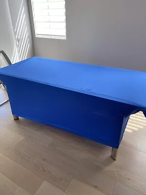 Spandex Table Covers 24  Round Cocktail Table 6' & 8' Rectangular Stretch-BLUE • $1.95