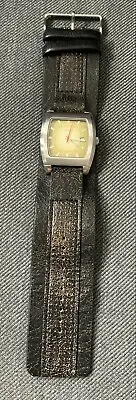 £55 • Buy Vintage Fossil Mens/Ladies Watch Black Distressed Leather Chunky Strap Excellent