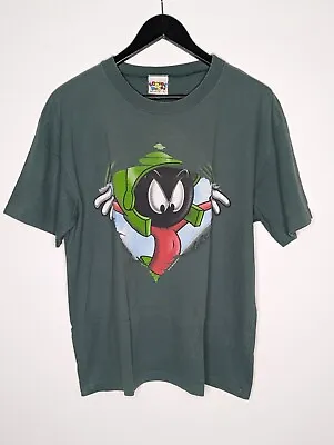 Vintage 90s Looney Tunes Marvin The Martian T-shirt Top Heavy Size L Made In Aus • $99.95