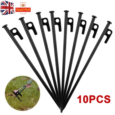 £15.99 • Buy 10pcs 12  Long Heavy Duty Gazebo Tent Pegs Commercial Grade Steel Marquee Stakes