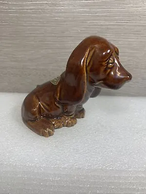 Vintage Royal Haeger USA Brown Bassett Hound Ceramic Dog 4  Tall • $64.99