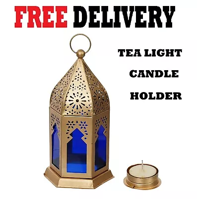 Moroccan Style Hanging Glass Lantern Candle Holder Tea Light For Home Garden De • $15.99