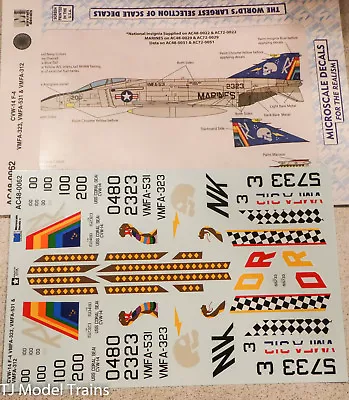 Microscale Decal #AC48-0062 CVW-14 F-4 VMFA-323 VMFA-531 & VMFA-312 (Decal) • $7.95