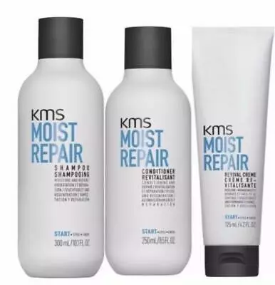 KMS Moist Repair Shampoo Conditoner And Revival Creme Trio • $82.45