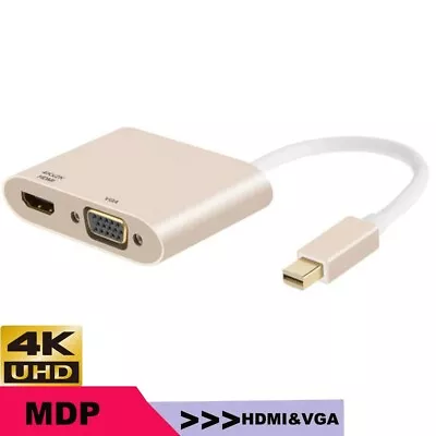 4K Thunderbolt 2 Mini DP To HDMI VGA Displayport DVI Cable Macbook Pro Adapter • $7.99