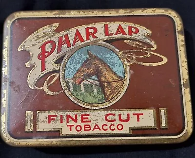 RARE PHAR LAP VINTAGE TOBACCO TIN FINE CUT MYONA CIGAR CO MELBOURNE 1930's • $1350