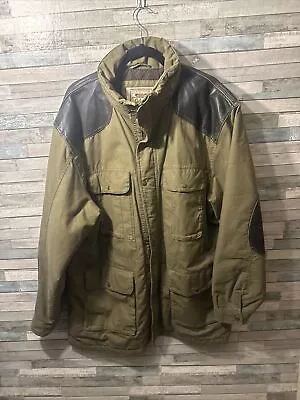 Men’s Cabela’s Coat Olive Green Full Zip 100% Cotton Size XL Tall • $65