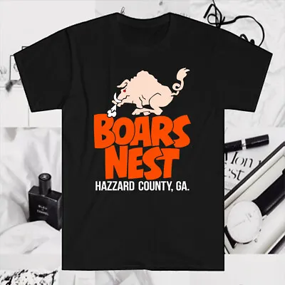 Boars Nest The Dukes Of Hazzard Logo TV Show Men's Black T-Shirt Size S To 5XL • $18.44