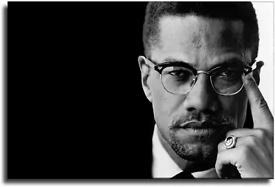 LLHII Malcolm X (1925-1965)African American Spiritual Leader Canvas Art Poster A • £26.26