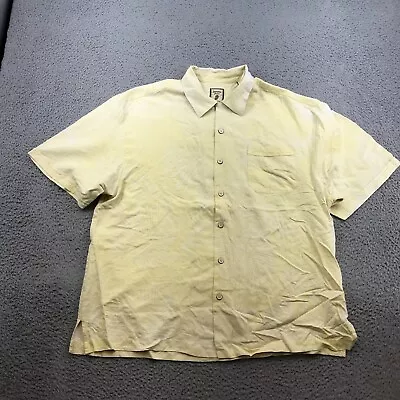 Jamaica Jaxx Shirt Adult XL Yellow Silk Tropical Short Sleeve 47463 • $18.99