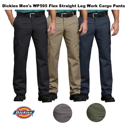 Dickies Mens Flex WP595 Regular Fit Straight Leg Work Uniform Cargo Pocket Pants • $40.88