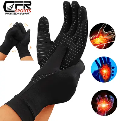 Copper Arthritis Compression Gloves Hand Support Joint Pain Relief Rheumatoid • $7.29