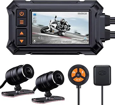 Blueskysea A12 Motorcycle Dash Cam Camera Dual Angle 150° Waterproof 32GB GPS • $119.18