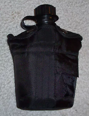 Black G.i. Canteen Water Bottle & Cover - 1 Litre Plastic Military Style New • $22.99