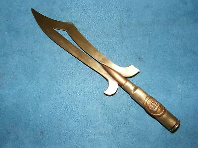 Antique Letter Opener-Brass-Bullet Handle-Crown Emblem-Very Old • $12.95