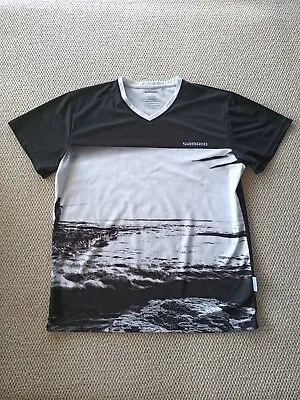 $17.69 • Buy Shimano Graphic T Shirt Mens Size XL Black White Fishing Ocean Polyester 