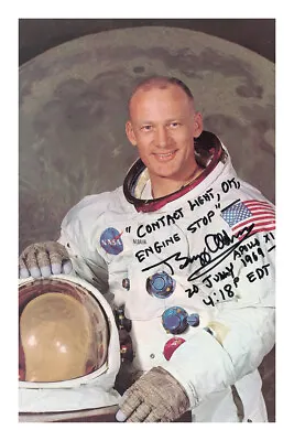 Buzz Aldrin Signed A4 Photo Print Apollo 11 Neil Armstrong Michael Collins • £6.99