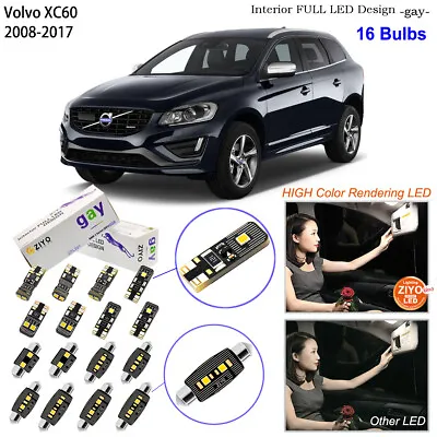 16 Bulbs Deluxe Interior LED Light Kit White For 2008-2017 Volvo S60 V60 XC60 • $22.79