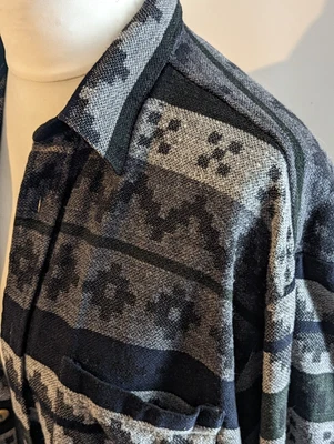 £18 • Buy Men’s Redbone Long Sleeve Shirt - 2XL - Greys - Free P&P - Aztec Pattern
