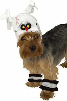 $8.98 • Buy Rubie's Pet Costume, Headpiece With Cuffs Skeleton Med