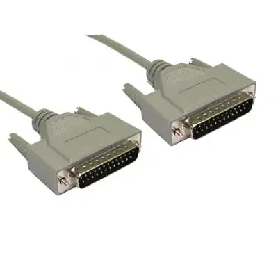 2.5m Serial / Parallel Printer Cable 25 Pin Male To Male D25 Printer PC Lead • £5.79