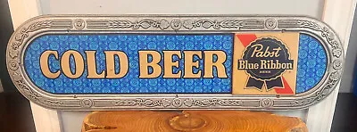Pabst Blue Ribbon Beer SIGN COLD BEER Vintage 40  Plastic • $75