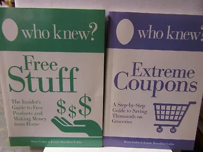 *LOT OF 2*Who Knew? Extreme Coupons AND Free Stuff Bruce & Jeanne Lubin • $14.99